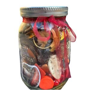 Vintage Trinket Junk Drawer Mystery Crow Confetti I Spy Core, collectibles, Jar‎